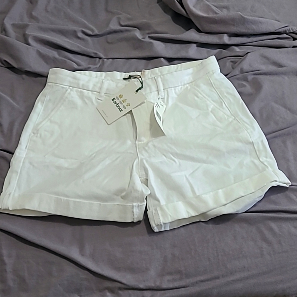 Womens white shorts size 6 Barbour nwt